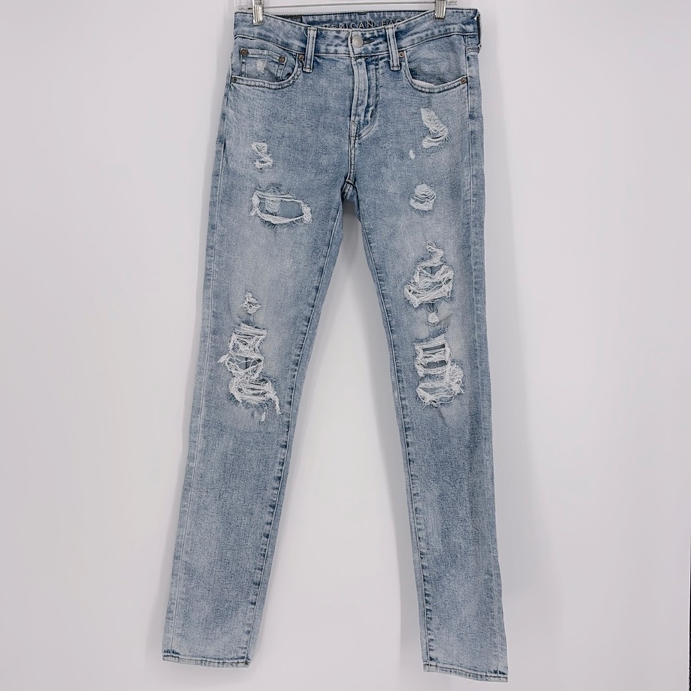 American Eagle Distressed Airflex + Skinny Acid Washes Jeans Men’s Size 30x34